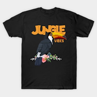 Jungle Vibes Toucan Tropical Flowers Leaf Birds Toucans T-Shirt